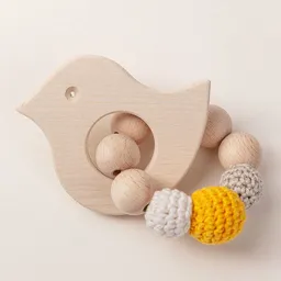 NoniKids Berlin NoniKids Berlin Greifling Beißring Holz *Vogel* | Bio Baumwolle – Produktbild 1 von 1