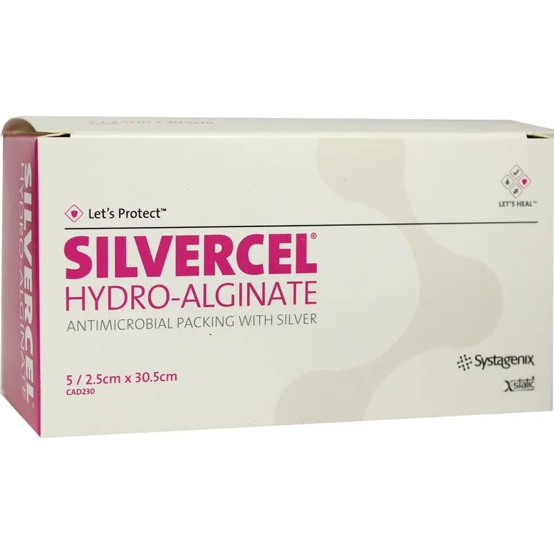 Solventum Germany SILVERCEL Hydroalginat Tamponade 2,5x30,5 cm 5 St Tamponaden – Produktbild 1 von 1
