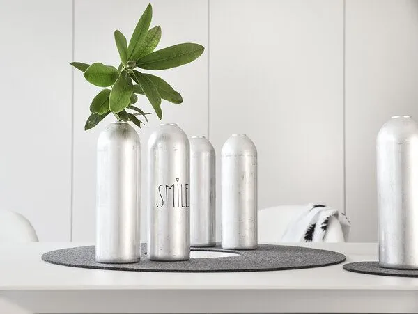 werkvoll by Lena Peter werkvoll by Lena Peter Upcycling Feuerlöscher Kerzenhalter/Vase FIRE - neutral, Silber, – Produktbild 2 von 4