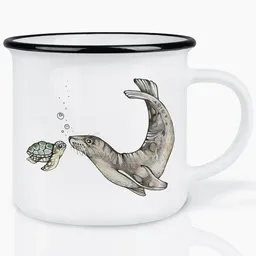 LIGARTI LIGARTI Keramiktasse – Ozeantreffen - Schildkröte & Seelöwe – Produktbild 1 von 1