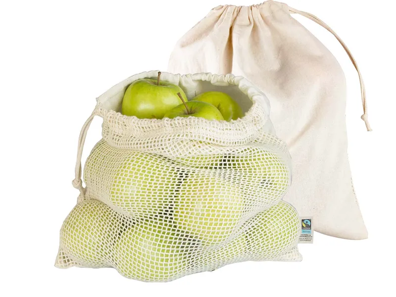 Memo 2 Stk. memo Bio-Baumwollbeutel für Obst und Gemüse 40 x 30 cm – Produktbild 1 von 1