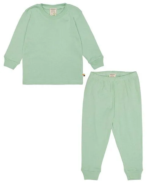 loud + proud loud + proud Babys & Kinder Schlafanzug, Pyjama Uni aus Feinripp, GOTS-zertifiziert, Pistacchio/grün, – Produktbild 2 von 4