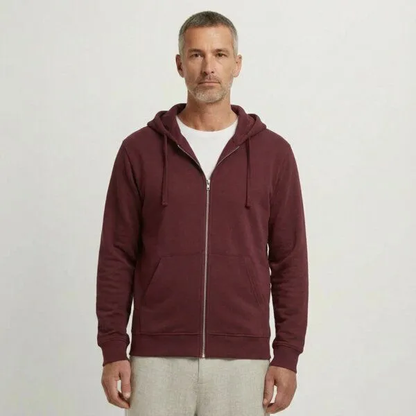 YTWOO YTWOO Everyday Unisex-Sweatjacke – Weich, zeitlos & nachhaltig, Burgundy, – Produktbild 2 von 3