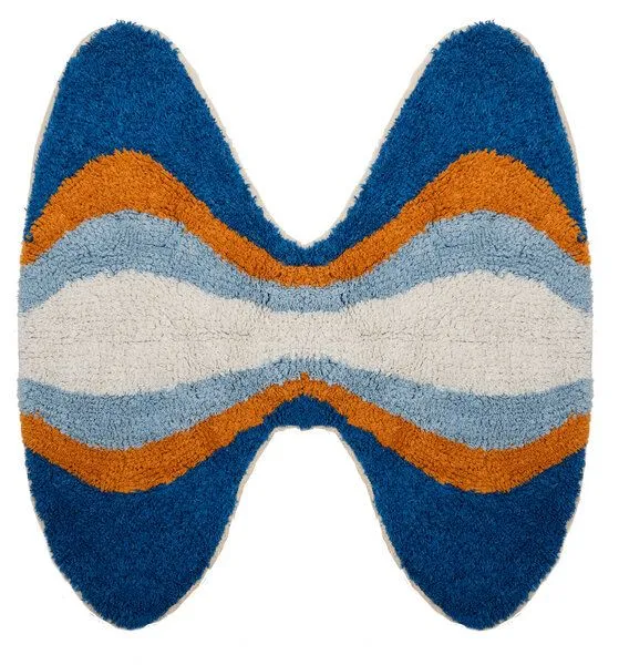 liv interior liv interior Hand-getüfteter Teppich GROOVY, Natur/orange/blau, – Produktbild 1 von 4