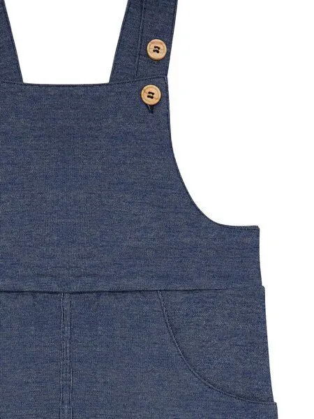 loud + proud loud + proud Babys & Kinder Elastische Latzhose Denim-Optik, GOTS-zertifiziert, Blue, – Produktbild 1 von 2