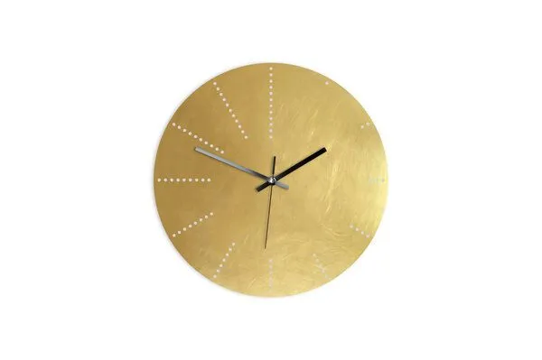 Calvill Calvill Lautlose Messing Wanduhr mit Punkten – Produktbild 1 von 3