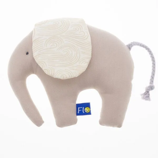 Flosinn Flosinn Knistertier Baby Kleiner Elefant Bio-Greifling, Beige, – Produktbild 1 von 3