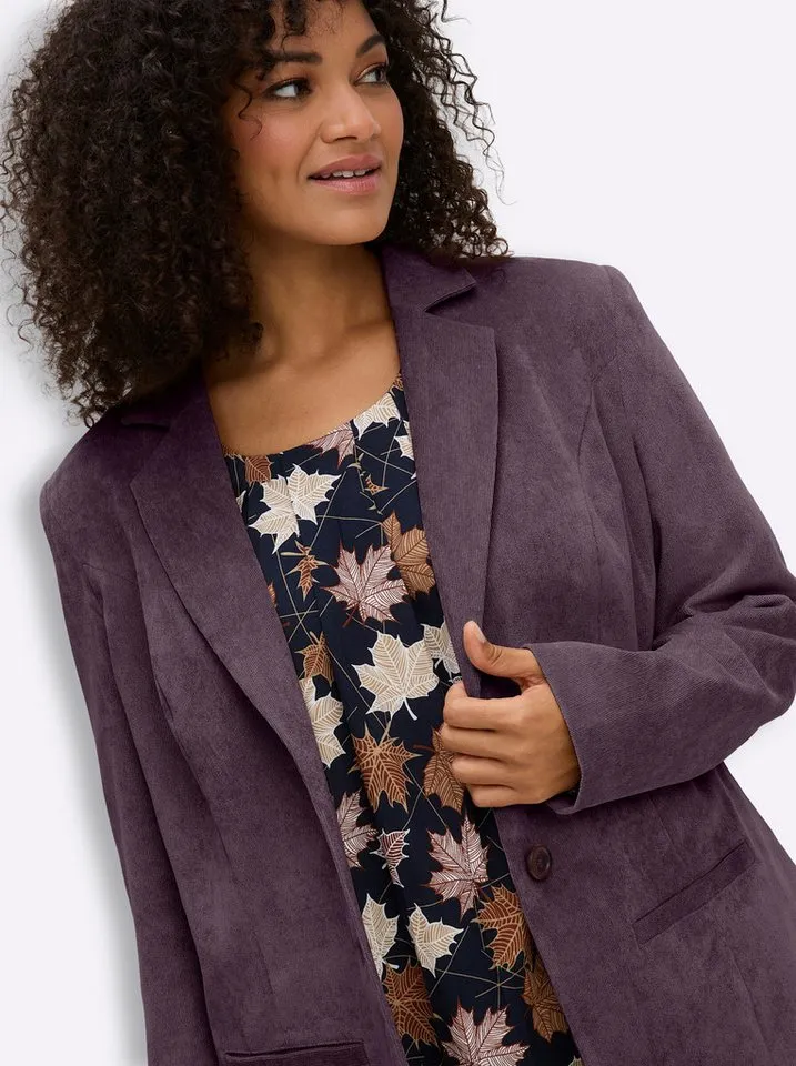 sheego sheego Blusenblazer Blazer Langarm, Lila, – Produktbild 4 von 5