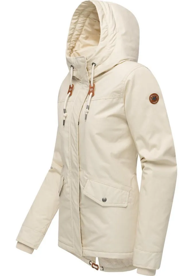 ragwear ragwear Winterjacke Parkker Warm YOUMODO Winter Parka mit kuscheligem Teddy-Innenfutter, Beige|braun, – Produktbild 3 von 5