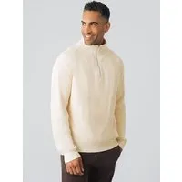 Honest Basics Honest Basics Herren Half-Zip-Strick aus 100% Bio-Baumwolle, Elfenbein, – Produktbild 1 von 1