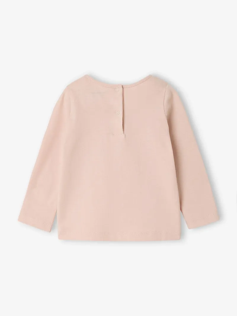 Vertbaudet Langarmshirt Baby Mädchen BASIC, Hellrosa, – Produktbild 4 von 4