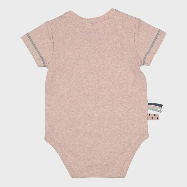 OrganicEra Baby S/S Kurzarm Bodysuit 'OrganicEra' aus Bio-Baumwolle, Rose melange (rose), – Produktbild 3 von 4