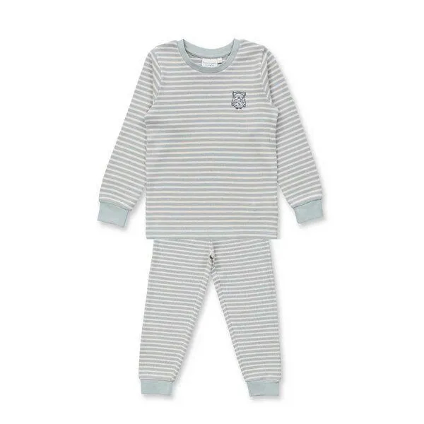 Sense Organics sense-organics Sense Organics Kinder Ringel Pyjama Waffel-Jersey Bio Baumwolle, Icegrey ringel streifen eulen, – Produktbild 1 von 1