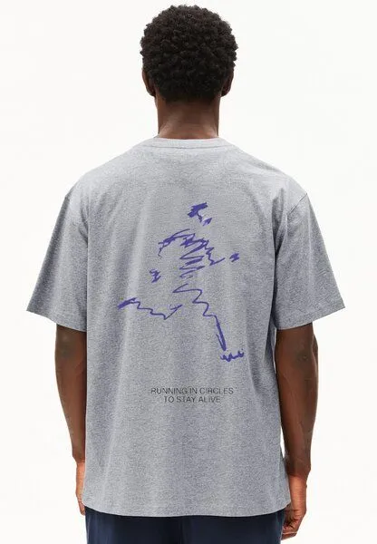 ARMEDANGELS ARMEDANGELS MAARKOS UN-WASTED Herren T-Shirt aus recyceltem Baumwoll Mix, Silver melange, – Produktbild 2 von 4
