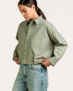 Kuyichi Kuyichi Damen vegan Bluse Dilek Langärmelig Moosgrün – Produktbild 1 von 1