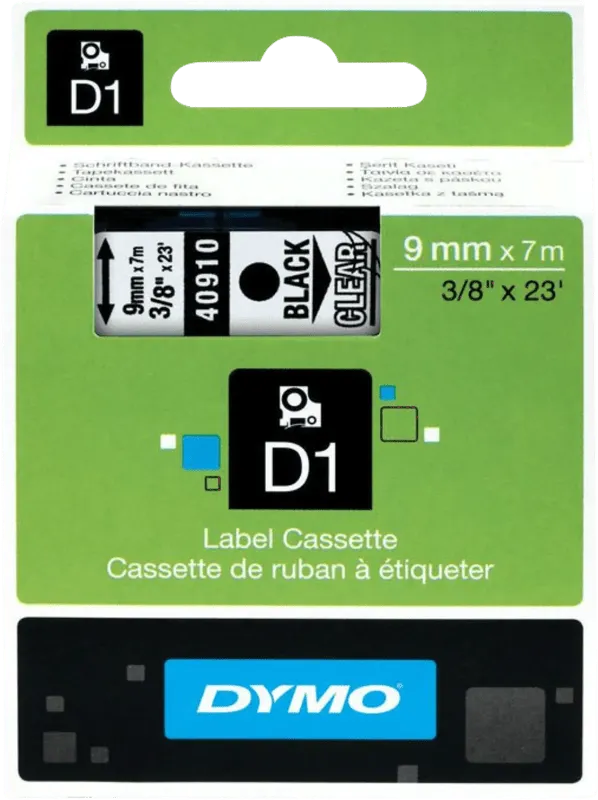 Dymo Original D1-Schriftband für LabelManger, Polyester, 9mm x 7m, schwarz auf weiß – Produktbild 4 von 4