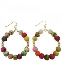 Worldfinds Worldfinds Kantha Ohrringe Timeless Hoops, Bunt, – Produktbild 1 von 1