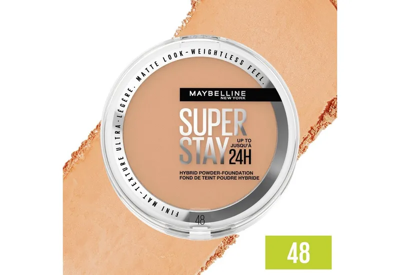 MAYBELLINE NEW YORK Foundation SUPER STAY HYBRID POWDER, mattes Finish mit Airbrush Effekt, dank leichter Pigmente, Beige, – Produktbild 3 von 8