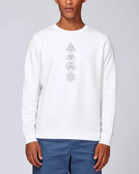 Human Family Human Family Bio Unisex Rundhals-Sweatshirt - "Araise - Geometric Line", Weiss, – Produktbild 3 von 4