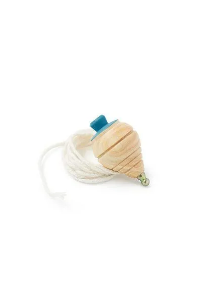 Me&Mine Mini-Kreisel aus Holz mit Schnur von Me&Mine, Blau, – Produktbild 1 von 2