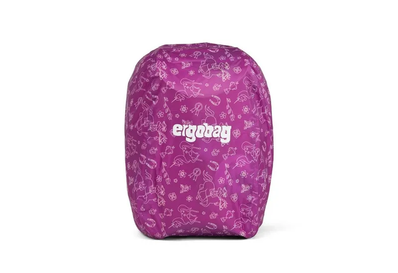 Ergobag Ergobag Schulranzen Regencape MINI, Pferde Lila (1 Stück), Regenhülle, reflektiert, NUR für Kinderrucksack, Lila, – Produktbild 1 von 3