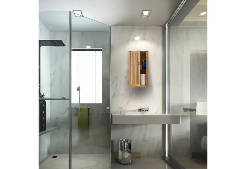 RELAXDAYS RELAXDAYS Hängeschrank Badezimmerschrank Bambus hängend (1-St), Braun, – Produktbild 4 von 4