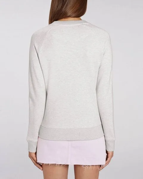 Human Family Human Family Bio Damen Rundhals Sweatshirt "Feel - Endless Love" - in 7 Farben, Hellgrau-meliert, – Produktbild 3 von 4