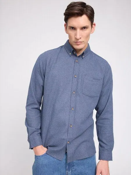 Mazine Mazine Herren Melange Flannel Hemd aus 60% Bio-Baumwolle und 40% recyceltes Polyester, Rose, – Produktbild 3 von 3