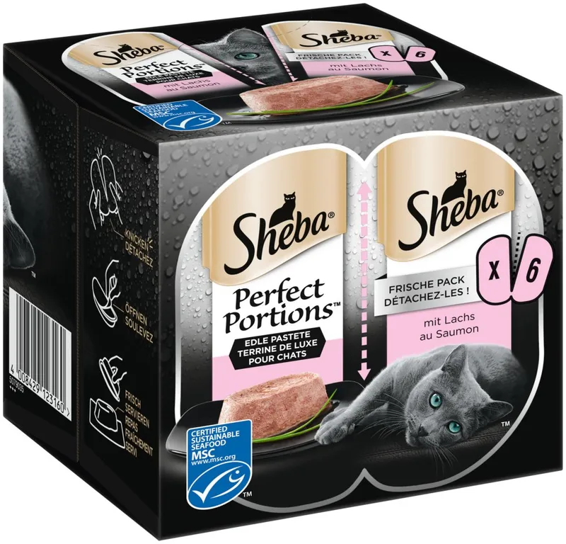 Sheba Sheba SHEBA® PERFECT PORTIONS™ mit Lachs MSC 6 x 37,5g, Nassfutter für: Katze – Produktbild 2 von 5