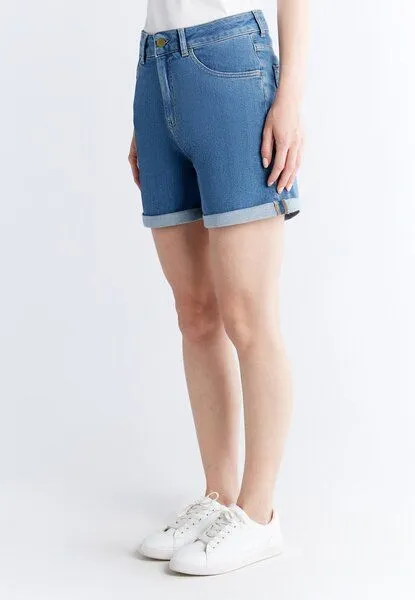 Evermind Evermind Women's Mom Shorts-WN3020, Day sky blue, – Produktbild 4 von 7