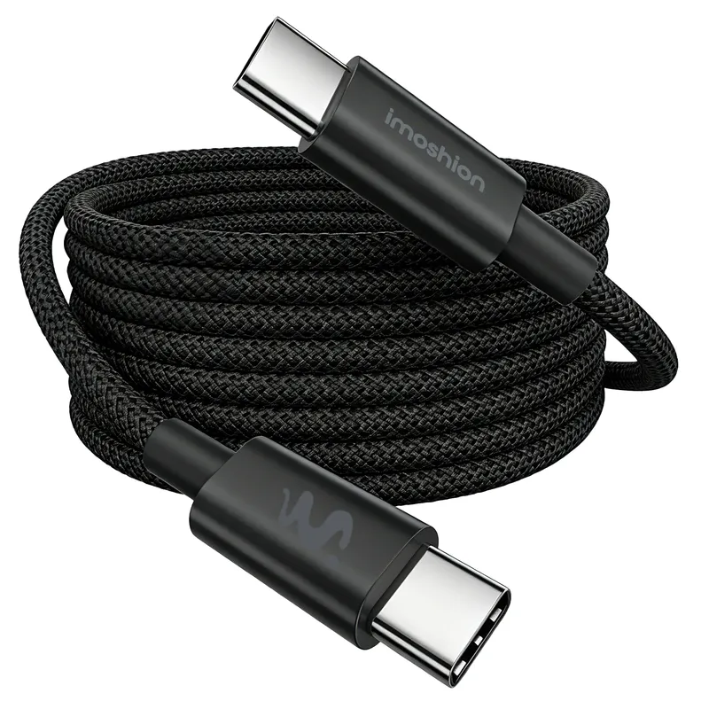 imoshion imoshion Braided USB-C-zu-USB-C-Kabel 100 W - 2 Meter, Schwarz, – Produktbild 1 von 1