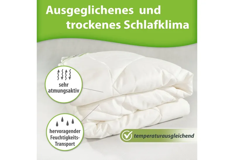 franknatur Naturfaserbettdecke Ganzjahresdecke Lyocell, Füllung: 100% Lyocell, Bezug: 100% Lyocell, temperaturausgleichende Mono-Ganzjahresdecke, Weiß, – Produktbild 4 von 5