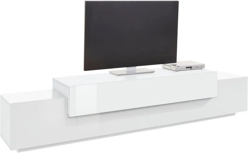 Home affaire Lowboard Coro,Lowboard,TV-Kommode,TV-Möbel,TV-Bank, mit 3 Klappen, (B/T/H) 240x45x51,6 cm, Weiß, – Produktbild 2 von 5