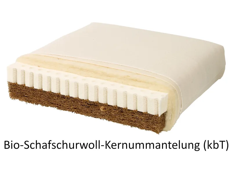 HANS NATUR HANS NATUR Bio-Kindermatratze Kokos-Naturlatex Bio-Schurwolle Wendematratze 70x140 cm – Produktbild 1 von 2