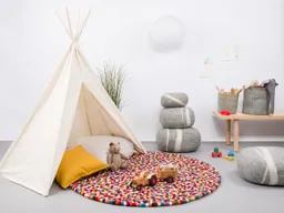 myfelt myfelt Wollteppich Lotte Filzkugelteppich rund, rund, 100% reine Schurwolle, in verschiedenen Größen erhältlich – Produktbild 1 von 1