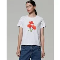 watapparel watapparel T-Shirt Frauen Poppy Flowers, Cool heather grey, – Produktbild 1 von 1