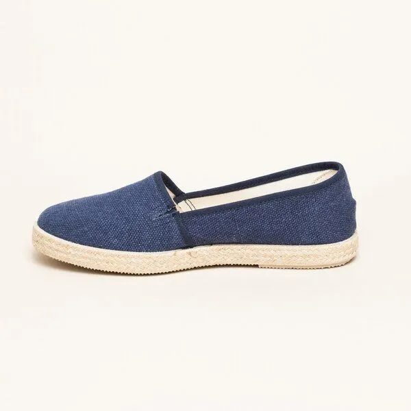 Gottstein Gottstein Camping Linen-Espadrille aus zertifizierten Leinen für Damen - Sommerschuh mit Gummisohle, Dunkel-blau, – Produktbild 3 von 4