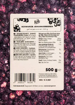 KoRo Gefriergetrocknete schwarze Johannisbeeren 500 g – Produktbild 1 von 1