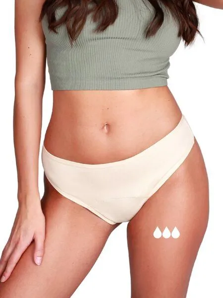 Taynie Leichte Periodenunterwäsche - Biozidfrei - 60°C - Taynie Brazilian, Beige, – Produktbild 2 von 4