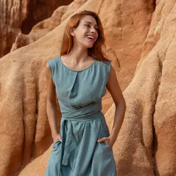 WiDDA WiDDA Damen vegan Kleid Adele Türkis – Produktbild 1 von 1