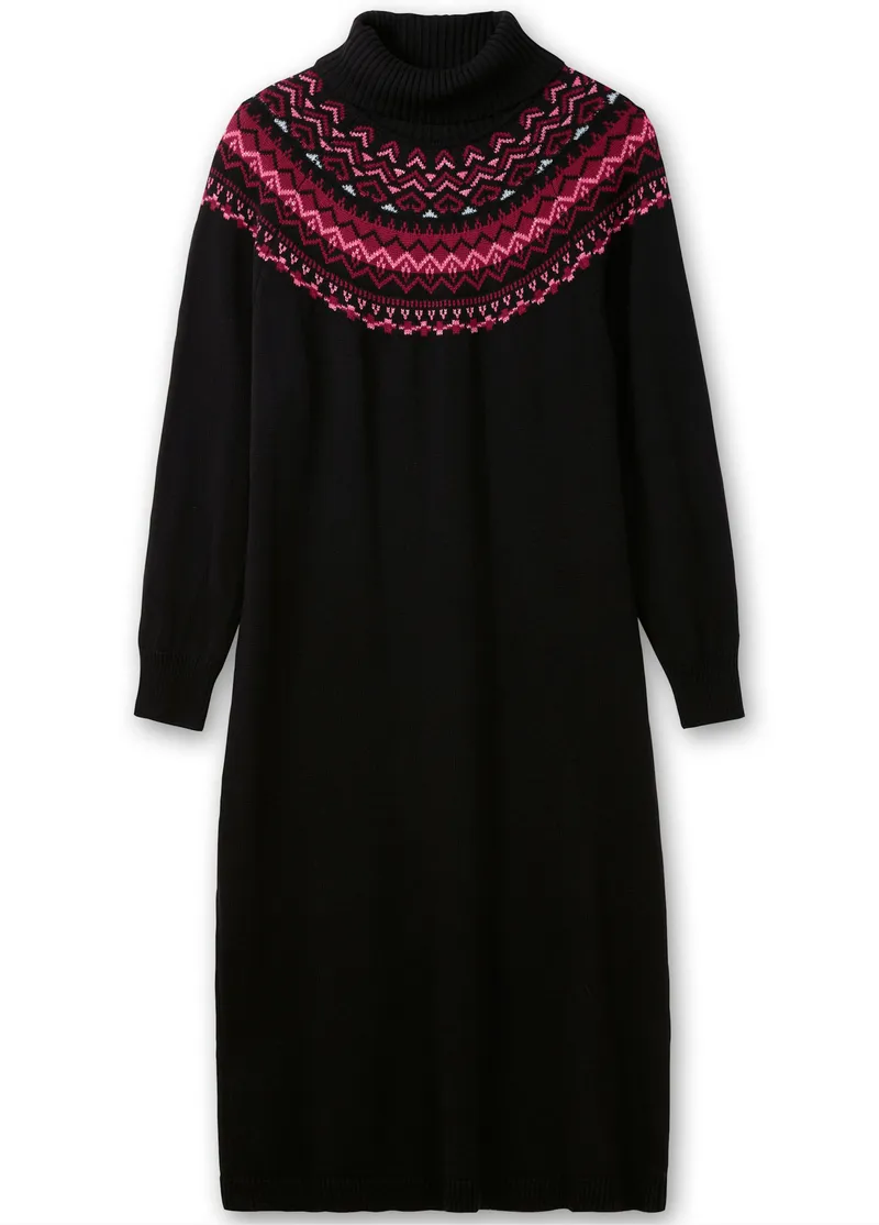 sheego Strickkleid, Schwarz, – Produktbild 1 von 2