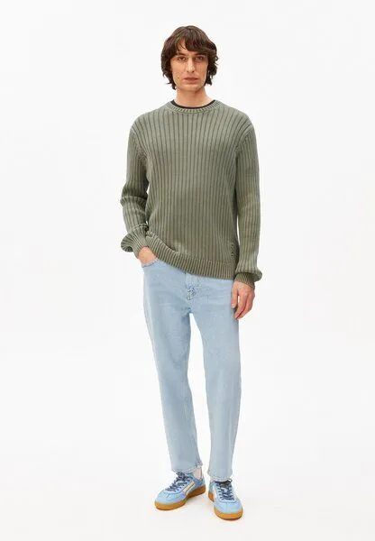 ARMEDANGELS ARMEDANGELS PIGMENT DYE RIB Herren Pullover aus Bio-Baumwolle, Fatigue green, – Produktbild 4 von 4