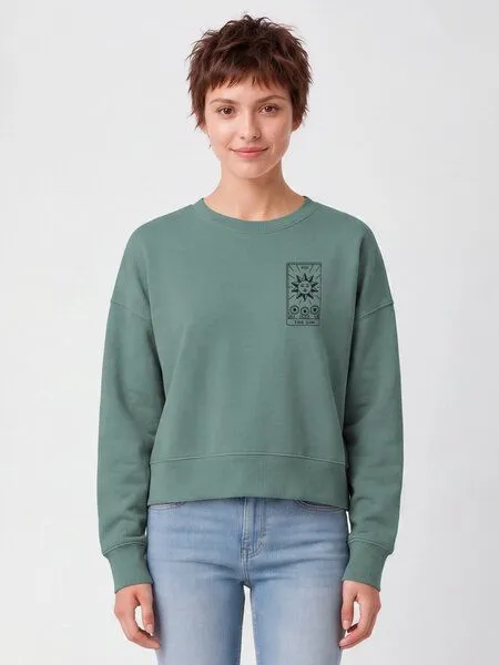 watapparel watapparel Sweatshirt Frauen Tarot The Sun, Green bay, – Produktbild 2 von 2