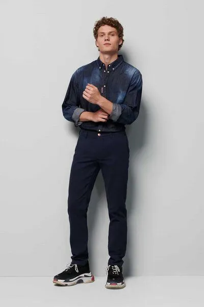 M 5 BY MEYER M 5 BY MEYER Micro Fantasy Chino, Blau (marine), – Produktbild 1 von 5