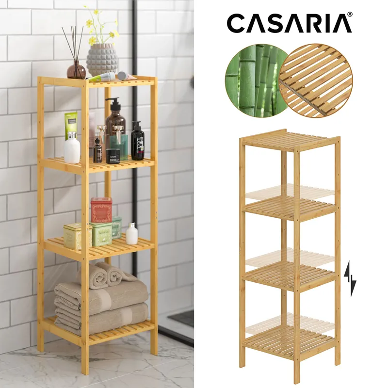 Casaria® Standregal Bambus 110x33x33cm, Braun, – Produktbild 1 von 2
