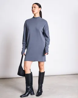 JAN N JUNE JAN 'N JUNE Damen vegan Strickkleid Nuna Turbulence Grau – Produktbild 1 von 1