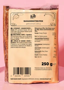 KoRo Getrocknete Bananenstreifen 250 g – Produktbild 1 von 1