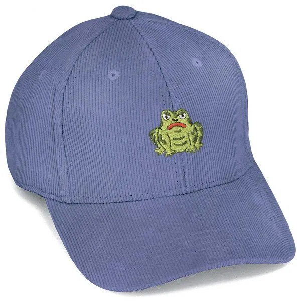 LIGARTI Bestickte Cord Cap – Gretel die Kröte – LIGARTI Tiermanufaktur, Taubenblau, – Produktbild 1 von 4