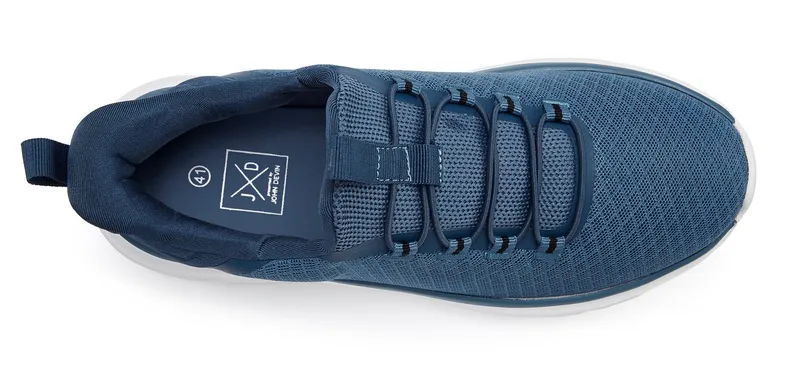 John Devin John Devin Halbschuhe, Freizeitschuhe, Turnschuh, Slip-On-Sneaker Sneaker mit elastischen Bändern für schnelles Reinschlüpfen, Unisex VEGAN, Blau, – Produktbild 3 von 5