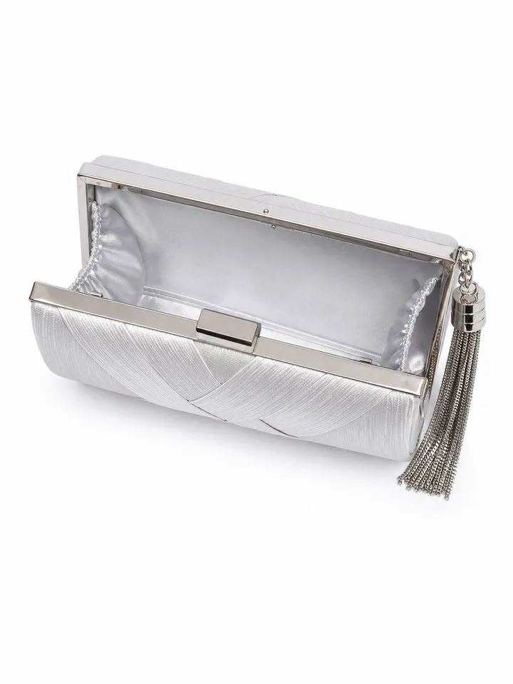 Collezione Alessandro Collezione Alessandro Clutch Sydney, edles Design, Silberfarben, – Produktbild 3 von 4